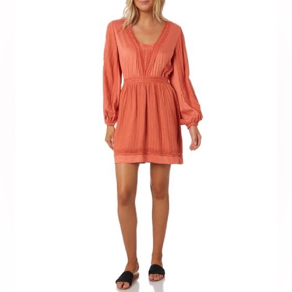 TIGERLILY Maresa Guava Orange Long Sleeve Mini Dress RRP$249 - Picture 10 of 16